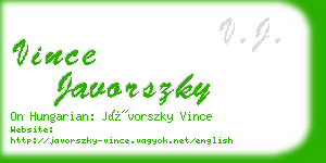 vince javorszky business card